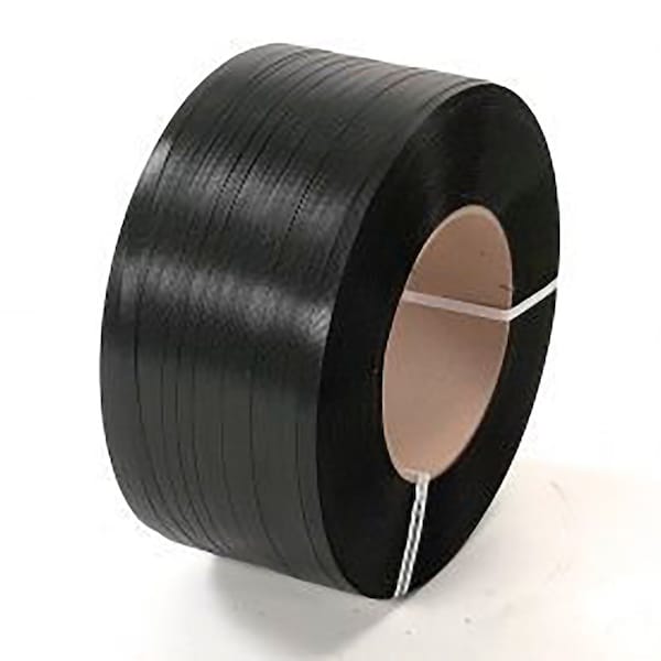 Polyester Strapping, 1/2W x 6500'L x 0.028 Thick, Black